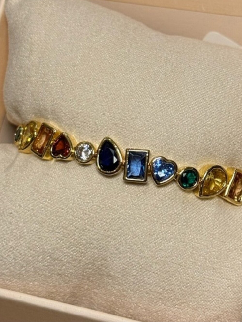Camila Coelho Rainbow Multistone Gold Hinged Bracelet Ti